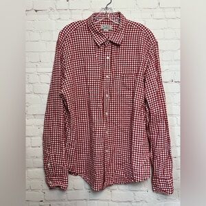 J. Crew Linen Blend Gingham Button Down Shirt